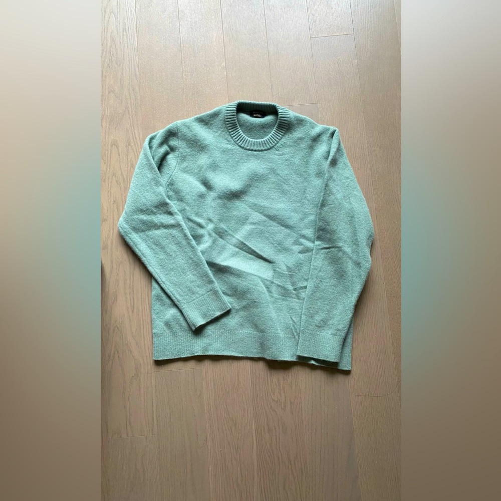 Massimo Dutti Mint Green Cashmere Wool Knit Sweater Top